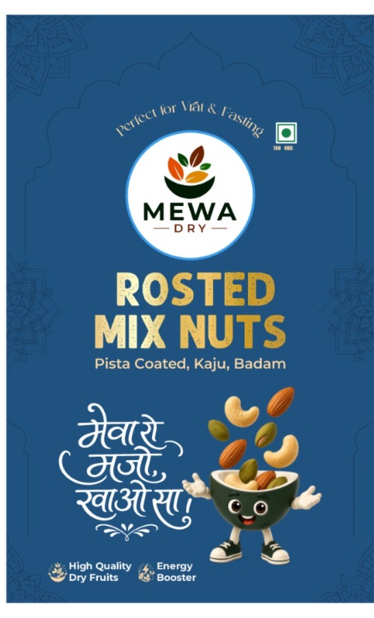 Mewa Dry Roasted Mix Nuts, pista coated, kaju and badam